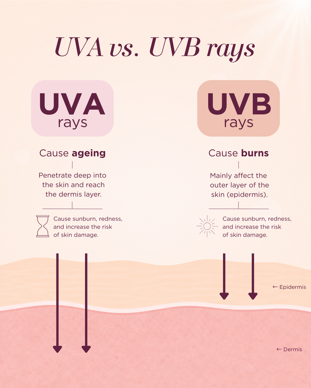 Verschil UVA en UVB stralen: UVA veroorzaakt veroudering, UVB zonnebrand